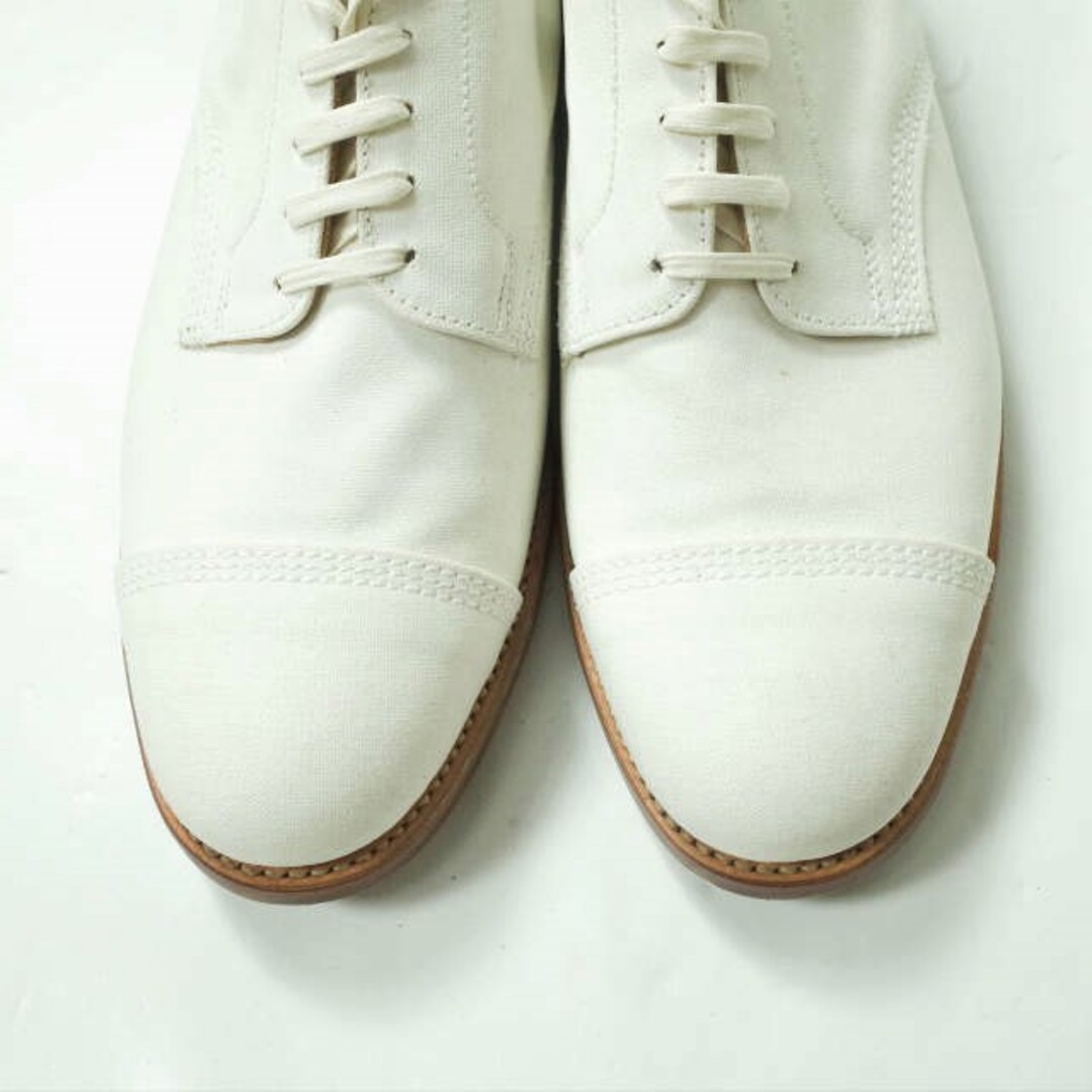 SANDERS x UNITED ARROWS サンダース ユナイテッドアローズ 別注 イギリス製 GIBSON WHITE CANVAS キャンバスキャップトゥシューズ 9598GWC UK9(27.5-28cm) ホワイト ストレートチップ シューズ【新古品】【SANDERS × UNITED ARROWS】