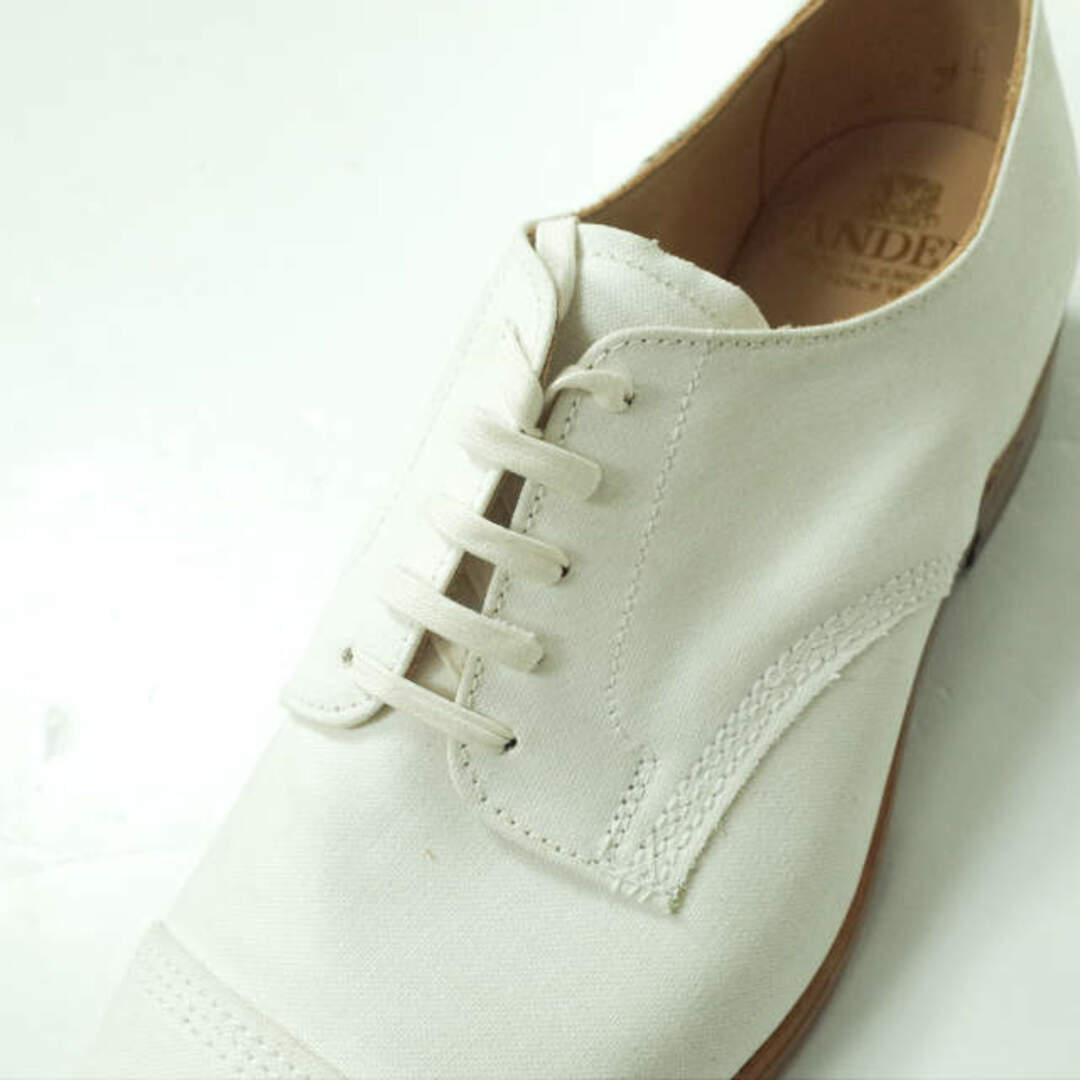 SANDERS x UNITED ARROWS サンダース ユナイテッドアローズ 別注 イギリス製 GIBSON WHITE CANVAS キャンバスキャップトゥシューズ 9598GWC UK9(27.5-28cm) ホワイト ストレートチップ シューズ【新古品】【SANDERS × UNITED ARROWS】