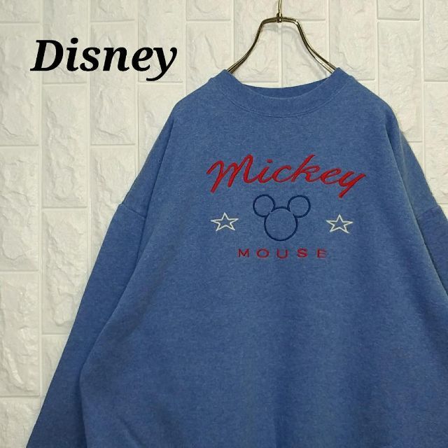 Disney(ディズニー)のディズニー USA古着 ミッキー 刺繍 スウェット トレーナー メンズのトップス(スウェット)の商品写真