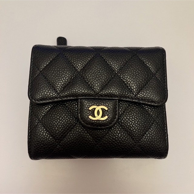 注目ショップ CHANEL シャネル マトラッセ 財布 三つ折り財布 キャビア
