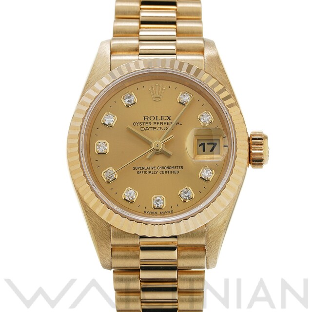 ROLEX - 中古 ロレックス ROLEX 69178G T番(1997年頃製造) シャンパン /ダイヤモンド レディース 腕時計