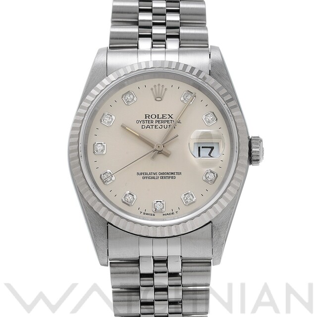 ROLEX - 中古 ロレックス ROLEX 16234G W番(1996年頃製造) シルバー /ダイヤモンド メンズ 腕時計