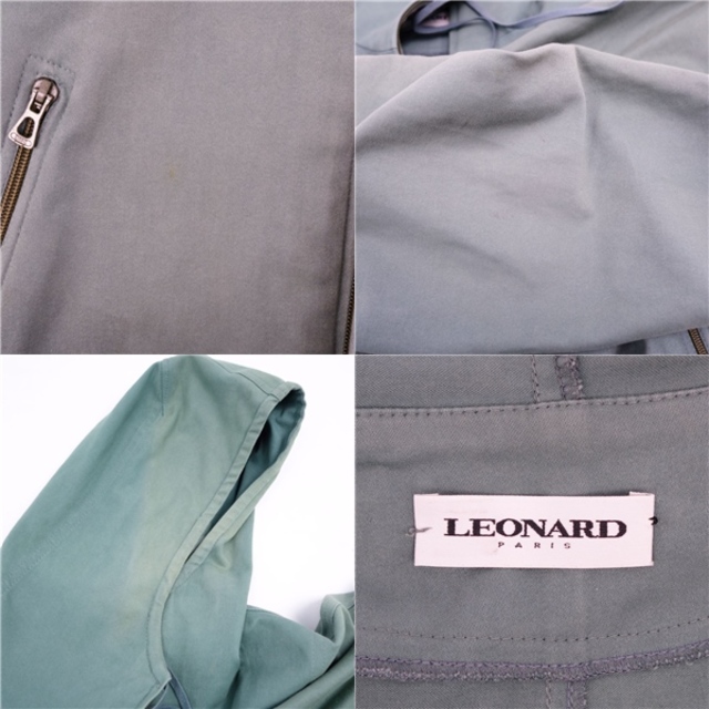 LEONARD(レオナール)のレオナール LEONARD PARIS コート ハーフコート フーディー ジップアップ アウター レディース L相当(表記無し) グレー レディースのジャケット/アウター(その他)の商品写真