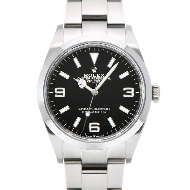 中古 ロレックス ROLEX 124270 ランダムシリアル ブラック メンズ 腕時計 - 1