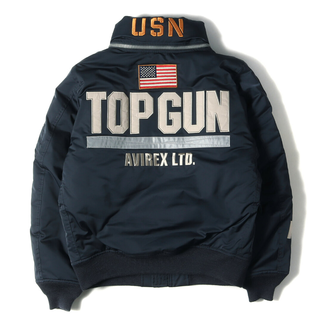 AVIREX アヴィレックス ジャケット TOP GUNモデル 純正カスタム CWU フライトジャケット CUSTOM CWU TOP GUN ネイビー 紺 M アウター ブルゾン【メンズ】【美品】