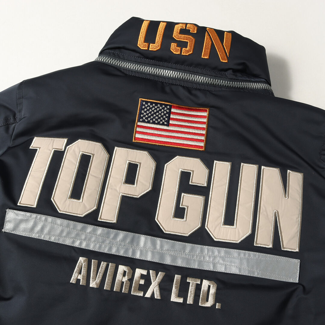 AVIREX アヴィレックス ジャケット TOP GUNモデル 純正カスタム CWU フライトジャケット CUSTOM CWU TOP GUN ネイビー 紺 M アウター ブルゾン【メンズ】【美品】