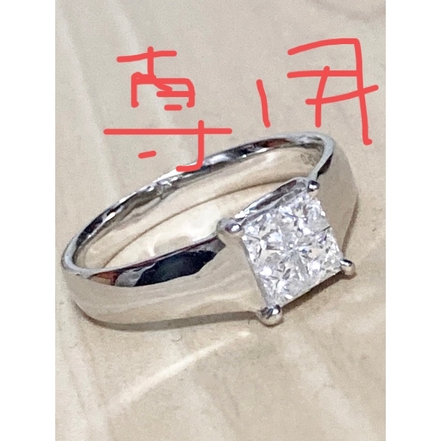 saori imanisi様専用 0.5カラット角ダイヤの幅広いリング | フリマアプリ ラクマ