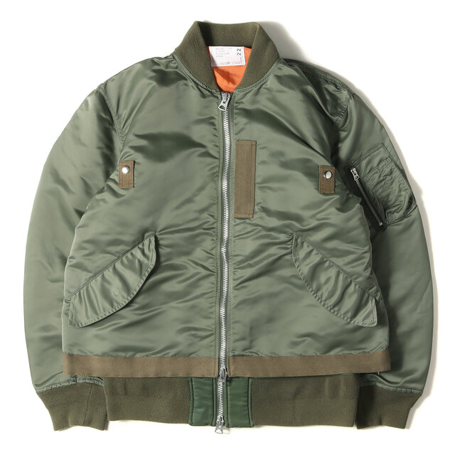 新作商品 ミリタリー パテッド コンボ ファブリック ジャケット サカイ