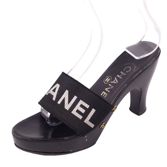 シャネル CHANEL サンダル ココマーク ロゴ ヒール レディース シューズ 靴 35 ブラック | フリマアプリ ラクマ