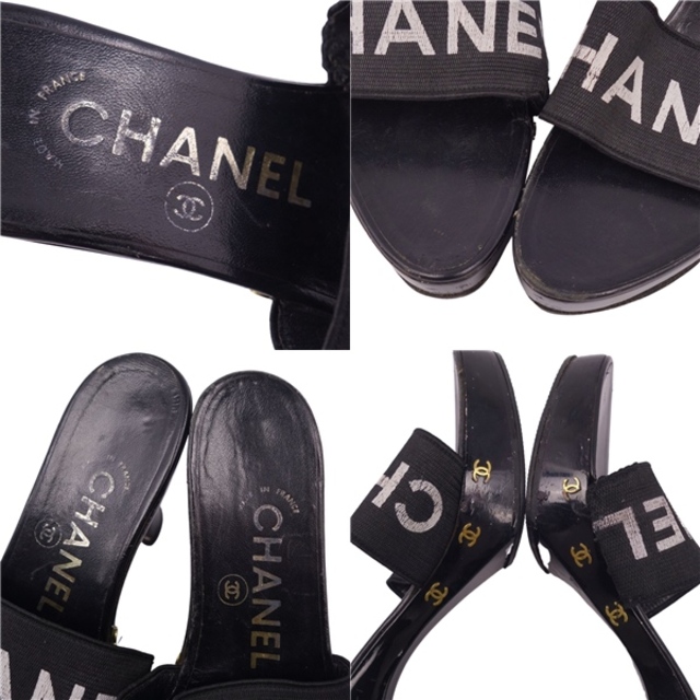 CHANEL(シャネル)のシャネル CHANEL サンダル ココマーク ロゴ ヒール レディース シューズ 靴 35 ブラック レディースの靴/シューズ(サンダル)の商品写真