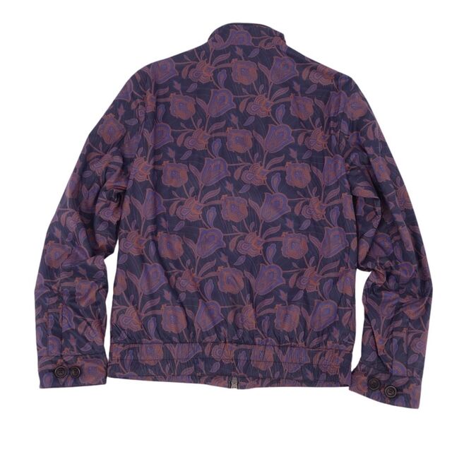 極美品 エトロ ETRO ジャケット SUPERLEGGERA ブルゾン ジップアップ 総柄 ナイロン アウター メンズ イタリア製 M ネイビー/ブラウン 極美品 エトロ ETRO ジャケット SUPERLEGGERA ブルゾン ジップアップ 総柄 ナイロン アウター メンズ イタリア製 M ネイビー/ブラウン