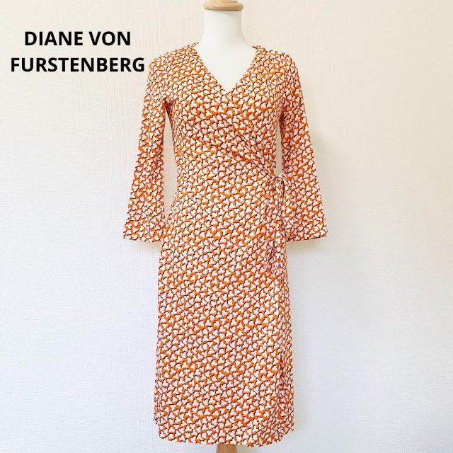 美品✨ダイアンフォンファステンバーグ DVF 総柄 ラップワンピース シルク 8