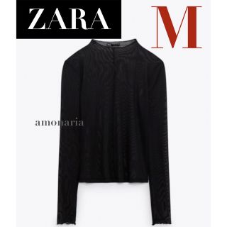 ザラ(ZARA)の【新品/未着用】ZARA シームディテールチュールトップス　シアートップス(シャツ/ブラウス(長袖/七分))