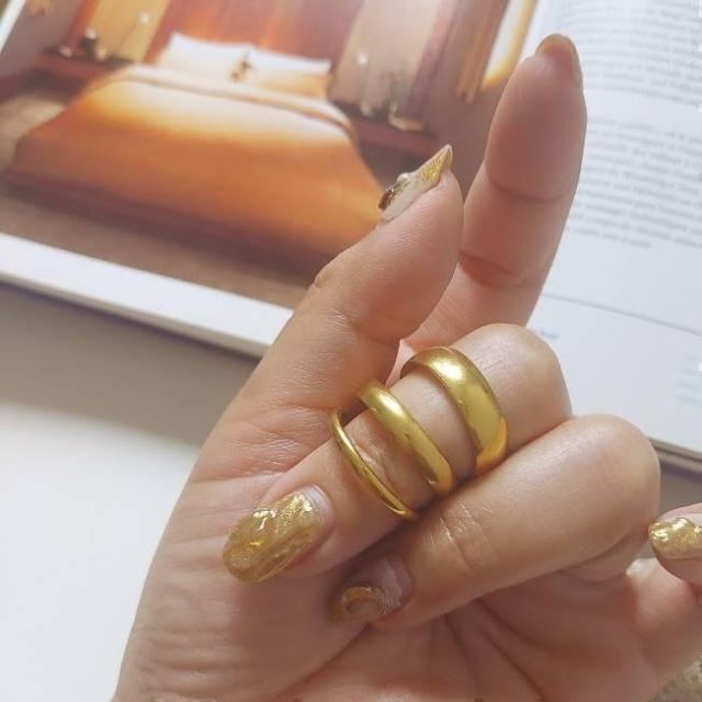 【2mm】simple stainless gold ring RR049 レディースのアクセサリー(リング(指輪))の商品写真