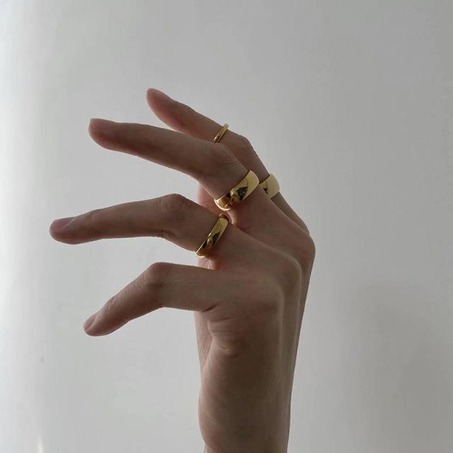 【6mm】simple stainless gold ring RR049 レディースのアクセサリー(リング(指輪))の商品写真