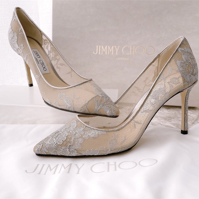 JIMMY CHOO ジミーチュウ パンプス　レース　ハイヒール　花柄　極美品靴/シューズ