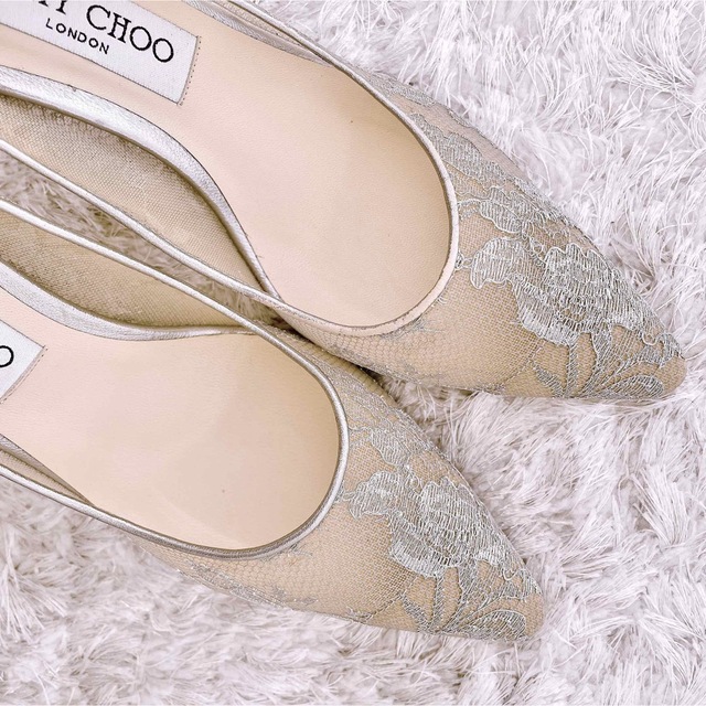 JIMMY CHOO(ジミーチュウ)のJIMMY CHOO ジミーチュウ パンプス　レース　ハイヒール　花柄　極美品 レディースの靴/シューズ(ハイヒール/パンプス)の商品写真