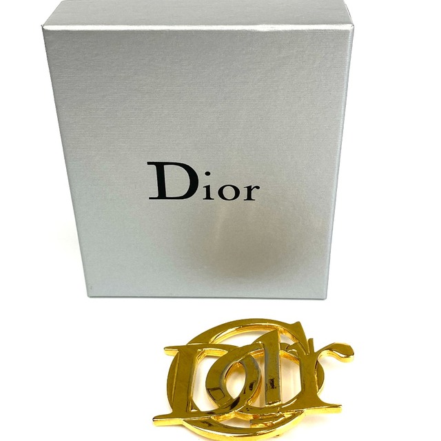 [USED/]Christian Dior クリスチャンディオール ブローチ Diorロゴ エンブレムブローチ ゴールド  tdc-000431-4e