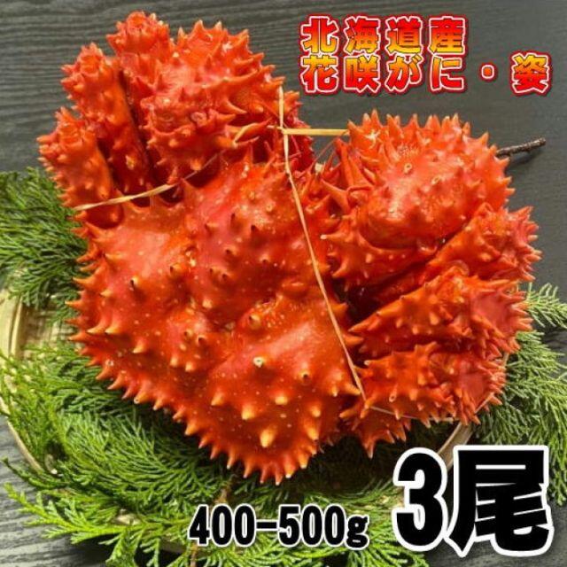 甲殻類【訳あり】花咲がに　3尾（約400−500ｇサイズ）　ボイル　北海道産　花咲ガニ