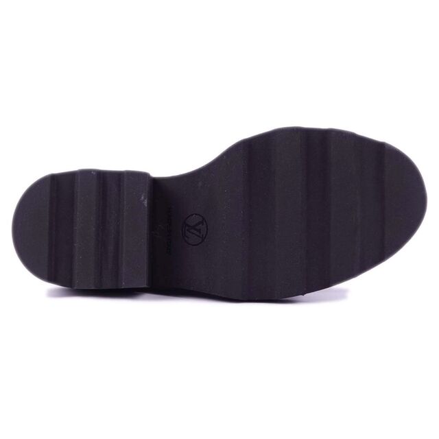 極美品 ルイヴィトン LOUIS VUITTON ローファー ボブール・ライン ダービー エナメルレザー モノグラム シューズ 靴 レディース 35(22cm相当) ブラック