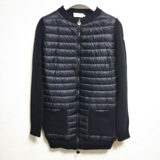 MONCLER - モンクレール カーキ ダウン×ニット 裾フリル カーディガン