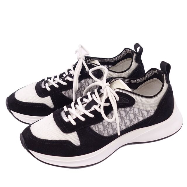 美品 ディオールオム DIOR HOMME スニーカー B25 RUNNER SNEAKER ランナー オブリーク シューズ 靴 メンズ イタリア製 41(26cm相当) ブラック/ホワイト