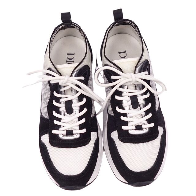 美品 ディオールオム DIOR HOMME スニーカー B25 RUNNER SNEAKER ランナー オブリーク シューズ 靴 メンズ イタリア製 41(26cm相当) ブラック/ホワイト