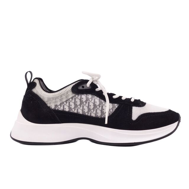 美品 ディオールオム DIOR HOMME スニーカー B25 RUNNER SNEAKER ランナー オブリーク シューズ 靴 メンズ イタリア製 41(26cm相当) ブラック/ホワイト