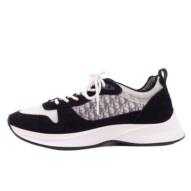 美品 ディオールオム DIOR HOMME スニーカー B25 RUNNER SNEAKER ランナー オブリーク シューズ 靴 メンズ イタリア製 41(26cm相当) ブラック/ホワイト