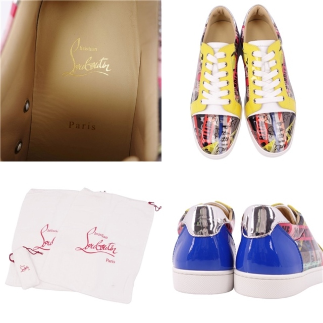 Christian Louboutin(クリスチャンルブタン)の未使用 クリスチャンルブタン Christian Louboutin スニーカー ローカット 総柄 パテントレザー シューズ 靴 メンズ イタリア製 43(28cm相当) マルチカラー メンズの靴/シューズ(スニーカー)の商品写真