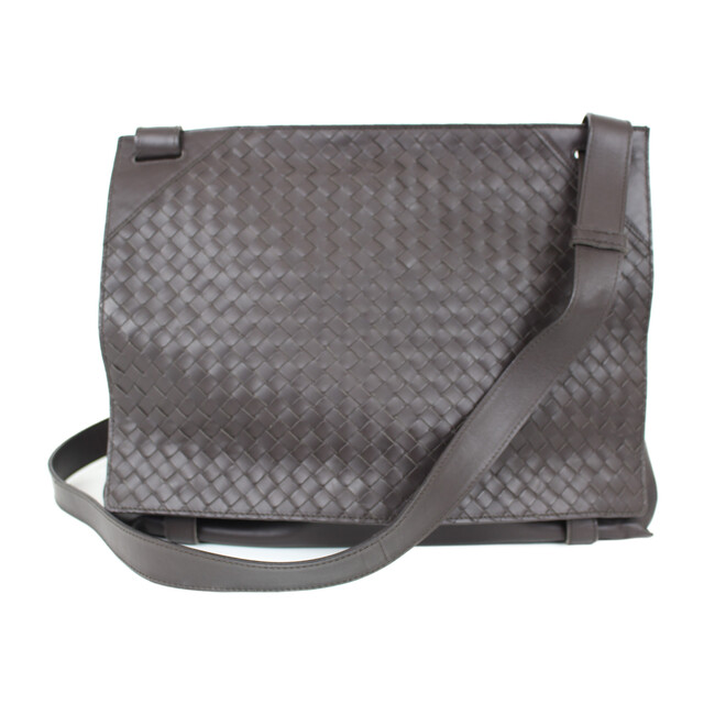 BOTTEGA VENETA イントレチャートショルダーバッグ 113038 V4651 2040 ダークブラウン系 レザー メンズ ブランド メッセンジャーバッグ 大きめ松前R56号店