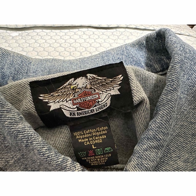 Harley Davidson(ハーレーダビッドソン)の希少 刺繍デカロゴ★グランドキャニオン ハーレーダビッドソン デニムジャケット メンズのジャケット/アウター(Gジャン/デニムジャケット)の商品写真