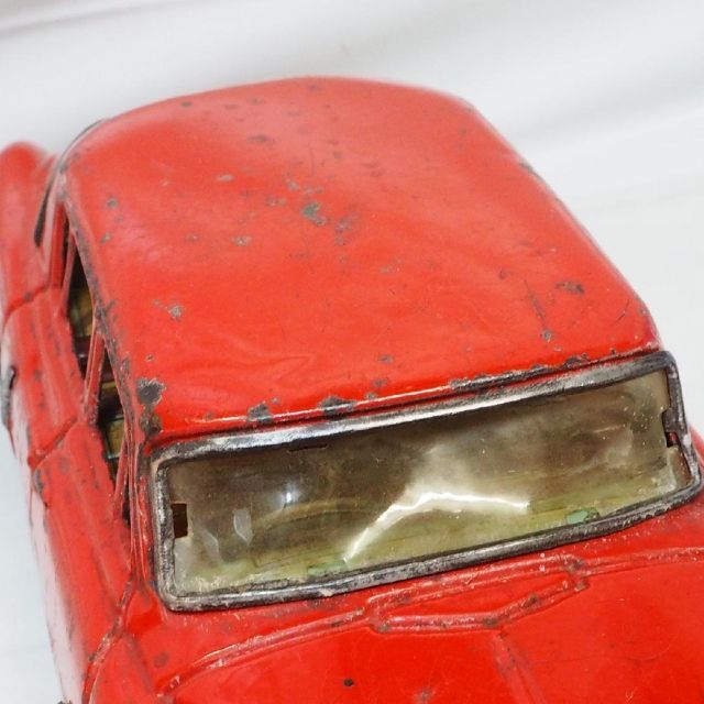 萬代屋【初代トヨペット クラウン赤】ブリキtin toy car自動車【箱無