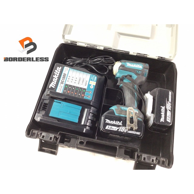 ☆品☆ makita マキタ 18V 充電式インパクトドライバ TD171D 青/ブルー バッテリ2個 BL1830B(18V 3.0Ah) 充電器 ケース付き 66500