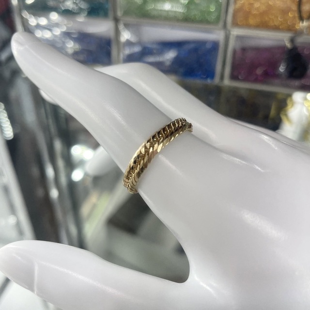 深緑(ふかみどり) 【品】 K18 12面トリプル 喜平リング 19号 3.0g[133