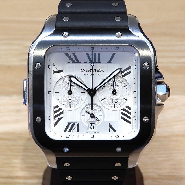 国内外の人気 超美品 - Cartier カルティエ 時計 WSSA0017 XL クロノグラフ サントス 現行 腕時計(アナログ)