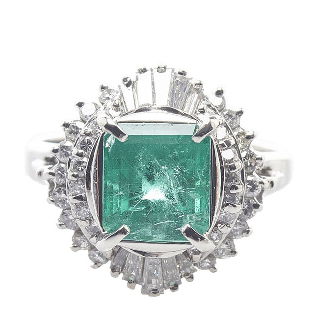素晴らしい価格 美品 【1-0087346】 0.50ct ダイヤ 2.00ct エメラルド