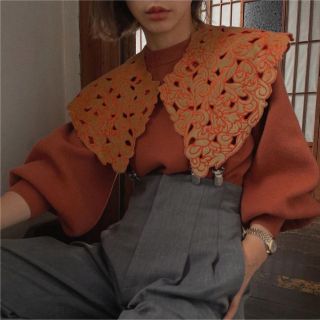 アメリヴィンテージ(Ameri VINTAGE)のUND RENEE VELOUR COLLAR KNIT(ニット/セーター)