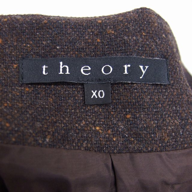 theory(セオリー)のセオリー theory フレア スカート 膝丈 総柄 タック ウール混 綿混 レディースのスカート(ひざ丈スカート)の商品写真