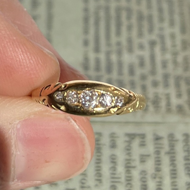 激レア 英国 イギリス アンティーク 18ct 18金 ジプシーリング www