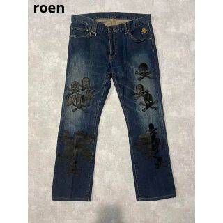 ロエン(Roen)のroen デニム　刺繍　レザーパッチ　クロムハーツ元ネタ(デニム/ジーンズ)