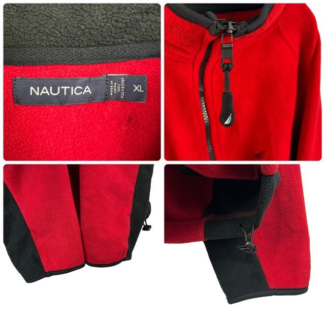 NAUTICA(ノーティカ)のNAUTICA ノーティカ ハーフジップ フリース プルオーバー 赤 US/XL メンズのジャケット/アウター(ブルゾン)の商品写真