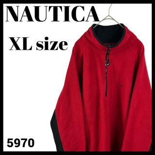 ノーティカ(NAUTICA)のNAUTICA ノーティカ ハーフジップ フリース プルオーバー 赤 US/XL(ブルゾン)