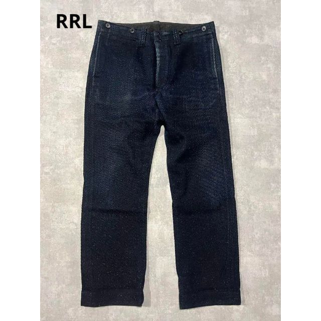 RRL - RRL インディゴ染 スラックス ツイル生地 サスペンダーボタンの