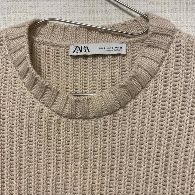 ZARA(ザラ)のzara ニット レース 異素材 切り替え S レディースのトップス(ニット/セーター)の商品写真