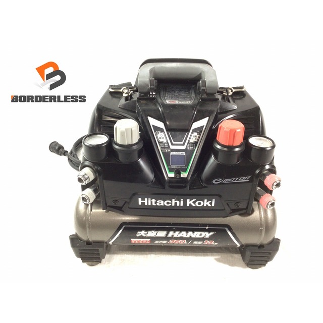 販促ツール ☆中古品☆ HITACHI 日立工機 高圧/常圧エアコンプレッサ EC1245H2 エアーコンプレッサー 軽量(セキュリティタグ 工具 