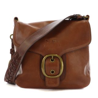 コーチ(COACH)のコーチ ワンショルダーバッグ ベルト 裏地チェック レザー 茶 11419(ショルダーバッグ)