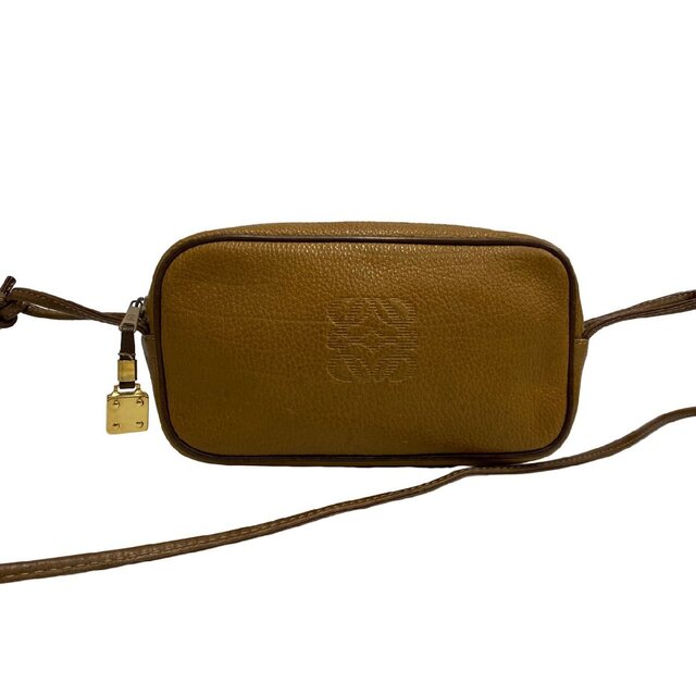極 美品 LOEWE ロエベ アナグラム ロゴ レザー 本革 ミニ ショルダー