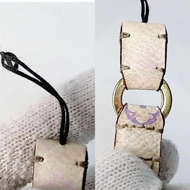 LOUIS VUITTON(ルイヴィトン)の【正規品】ルイヴィトン　携帯ストラップ　ホワイト　革　白　フランス製 スマホ/家電/カメラのスマホアクセサリー(ストラップ/イヤホンジャック)の商品写真