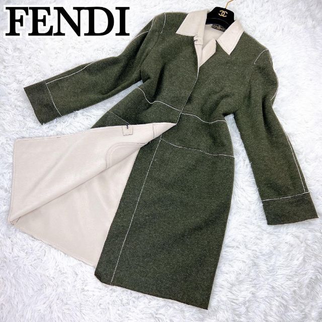 美品 FENDI フェンディ ロングコート ムートンコート グレー | フリマアプリ ラクマ